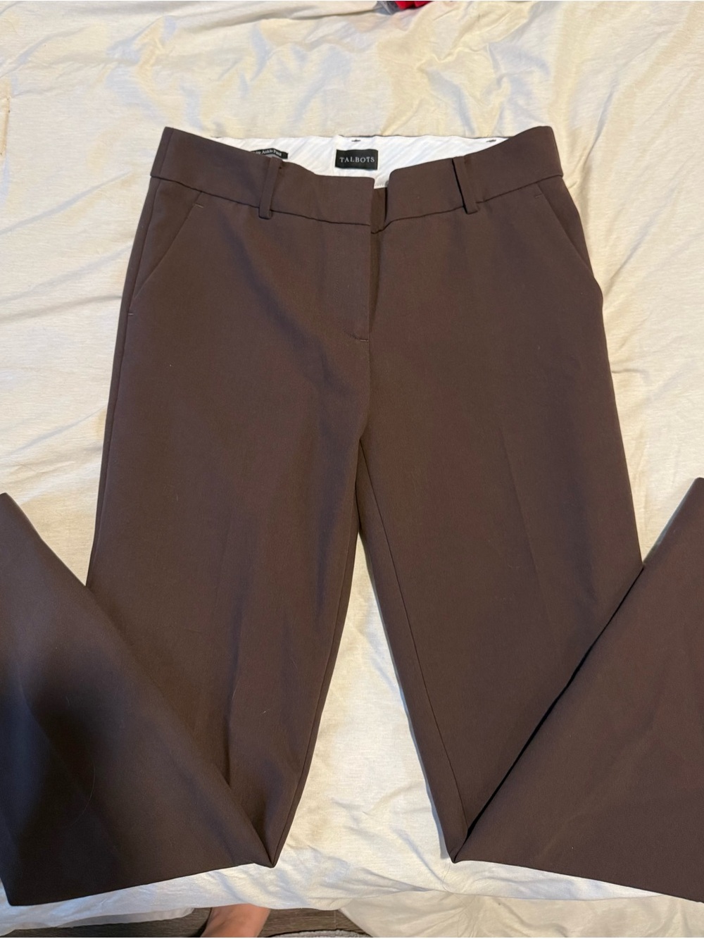 Talbots Women's Dark Brown Straight-Leg Dress Trousers